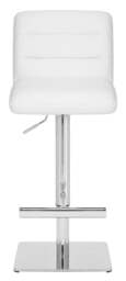 Rackhams Luscious Deluxe Breakfast Bar Stool, Chrome Footrest, Adjustable Swivel Gas Lift, Home Bar & Kitchen Faux-Leather Barstool, White - thumbnail 3