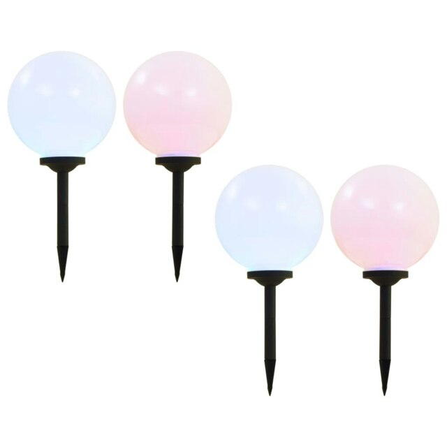 Rackhams Outdoor Solar Lamps 4 pcs LED Spherical 30 cm RGB