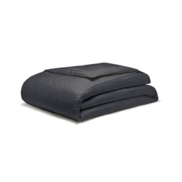 Rackhams Hotel Suite Stripe Duvet Cover Set - Charcoal - Single - Charcoal - 100% Mixed - thumbnail 3