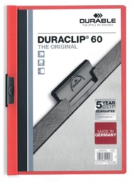 Rackhams DURACLIP 60 Sheet Document Clip File Folder - 25 Pack - A4 Red - thumbnail 1