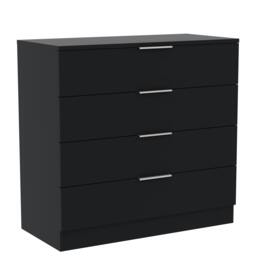 Rackhams Trega 4 Drawer Chest, Black - Black