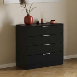 Rackhams Trega 4 Drawer Chest, Black - Black - thumbnail 2