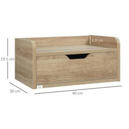 Rackhams Floating Nightstands Set of 2, Wall Mounted Bedside Table with Drawer for Bedroom, Natural - thumbnail 3