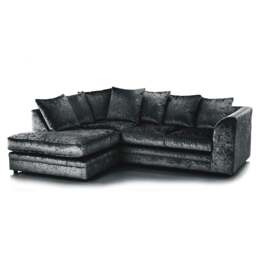 Rackhams Crystal Crushed Velvet Scatter Corner Sofa - Mink - Right Hand Facing - thumbnail 5