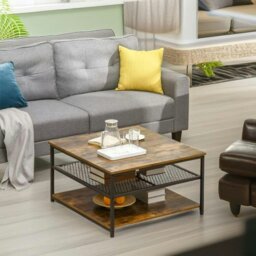 Rackhams Industrial 3 Tier Coffee Table Rustic Brown