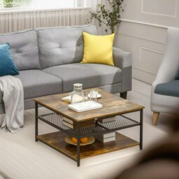 Rackhams Industrial 3 Tier Coffee Table Rustic Brown - thumbnail 4
