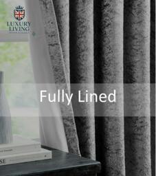 Rackhams Luxury Crushed Velvet Fully Lined Ring Top Curtains - Silver - 168cm width x 229cm drop - thumbnail 6