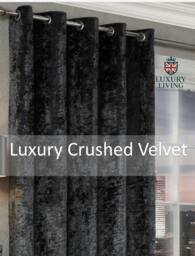 Rackhams Luxury Crushed Velvet Fully Lined Ring Top Curtains - Silver - 168cm width x 229cm drop - thumbnail 3
