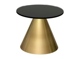 Rackhams Oscar Round Side Tables - Brass Brushed - White Marble - thumbnail 5