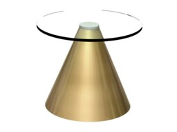 Rackhams Oscar Round Side Tables - Brass Brushed - White Marble - thumbnail 4