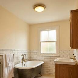 Rackhams Modern Chic Antique Brass Flush LED Bathroom Ceiling Light Fitting - thumbnail 6