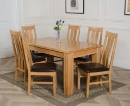 Rackhams Dakota Medium Oak Dining Table with Princeton Oak Chairs - Natural Oak - 4 chairs - thumbnail 5