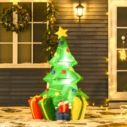 Rackhams 5FT Inflatable Christmas Tree Xmas Airblown Holiday Decoration Outdoor - thumbnail 1