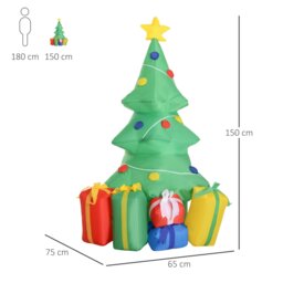 Rackhams 5FT Inflatable Christmas Tree Xmas Airblown Holiday Decoration Outdoor - thumbnail 5