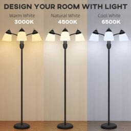 Rackhams Arc Tree Floor Lamp with 3000K/4500K/6500K Colour Temperatures Black - Black - Yes - Steel, PP - thumbnail 5