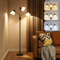 Rackhams Arc Tree Floor Lamp with 3000K/4500K/6500K Colour Temperatures Black - Black - Yes - Steel, PP - thumbnail 2
