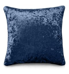 Rackhams Luxury Crushed Velvet Plain Scatter Cushion - 43cm x 43cm - Navy - thumbnail 1