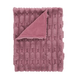 Rackhams So Soft Carved Faux Fur Blanket Throw - Pink - 150 x 200 cm - thumbnail 5