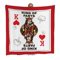 Rackhams King of Farts Card - Luxury Fleece Blanket 150cm X 150cm