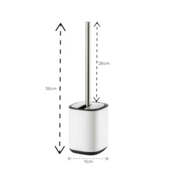 Rackhams Echo White Steel Toilet Brush & Holder - thumbnail 2