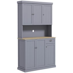 Rackhams Kitchen Cupboard Storage Cabinet with Adjustable Shelves, Grey - Grey - thumbnail 2