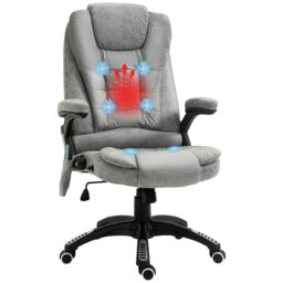 Rackhams Office Chair w/ Heating Massage Points Relaxing Reclining Grey - Brown - thumbnail 2