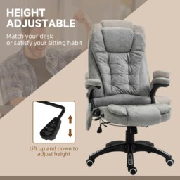 Rackhams Office Chair w/ Heating Massage Points Relaxing Reclining Grey - Brown - thumbnail 5