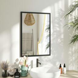 Rackhams Wall Bathroom Mirror, 70 x 50 cm Wall-Mounted Mirror for Living Room, Bedroom, Hallway, Black - thumbnail 2