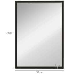 Rackhams Wall Bathroom Mirror, 70 x 50 cm Wall-Mounted Mirror for Living Room, Bedroom, Hallway, Black - thumbnail 3