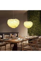 Rackhams Chic Feather 3-Light Chandelier Pendant Light - White - One Size - thumbnail 6
