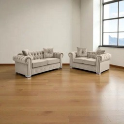 Rackhams Roma Chesterfield 3+2 Sofa Set - Blue - thumbnail 2