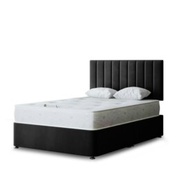 Rackhams Amelia Divan Bed with Upholstered Headboard - Black - King - thumbnail 2