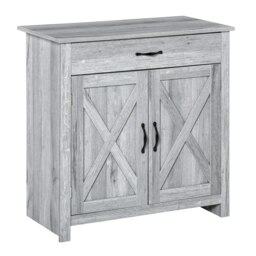 Rackhams Farmhouse Barn Door Sideboard Accent Buffet Cabinet Coffee Bar Grey Grain - Grey - thumbnail 2