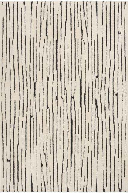 Rackhams Natural Woodgrain Look Rug - Cream & Dark Grey - 80X150 cm - image 1