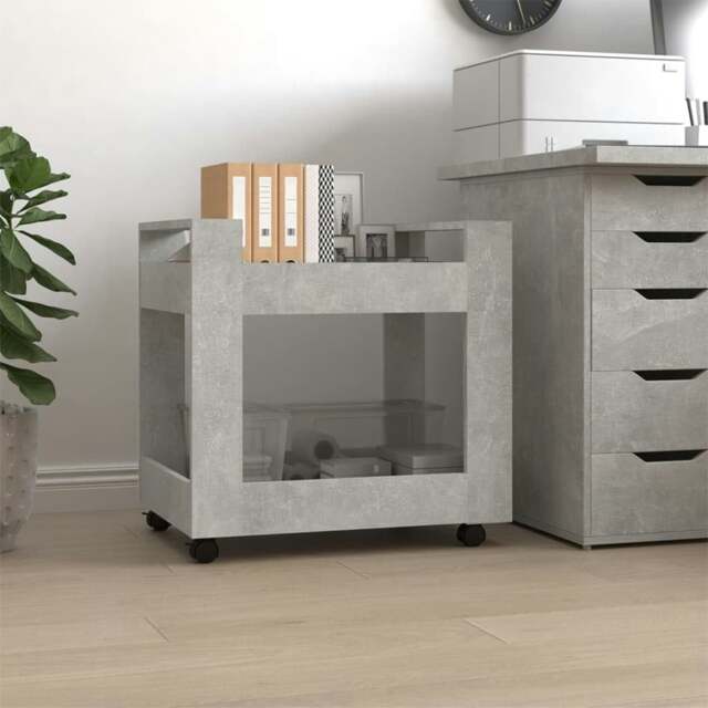 Rackhams Desk Trolley Concrete Grey 60x45x60 cm Engineered Wood