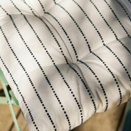 Rackhams Grey And White Striped Seat Pad Cushion - Cotton - H7.5 x W35 x D35cm, 0.45kg - thumbnail 2