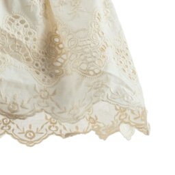 Rackhams Modern Cream Cotton Fabric Pendant Lamp Shade with Floral Lace Design - thumbnail 5