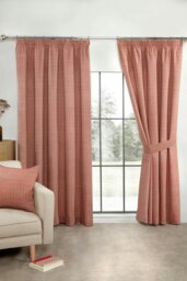 "Rackhams Aztec Pencil Pleat Fully Lined Ready Made Taped Top Curtain Pair - Navy - 46 x 90""" - thumbnail 5