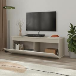 Rackhams Modern TV Stand Unit 120cm with Soft-Close Drop-Down Door Non-handle Design & Storage Space, Living Room - Ash Green - thumbnail 5