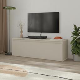 Rackhams Modern TV Stand Unit 120cm with Soft-Close Drop-Down Door Non-handle Design & Storage Space, Living Room - Ash Green - thumbnail 2