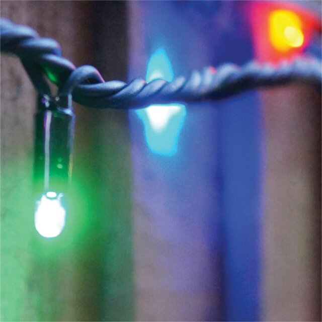 Rackhams String Lights Black Rubber IP65 5m/40 LED Col Chan - image 1