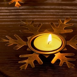 Rackhams Nova Antique Brass Snowflake Tealight Holders - thumbnail 2