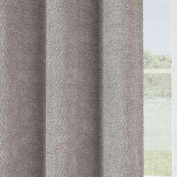 "Rackhams Thick Boucle Thermal Room Darkening Eyelet Curtain For Living Room & Bedrooms - Silver - 54"" (137cm) - 66"" (168cm)" - thumbnail 3