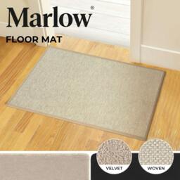 Rackhams Heavy Duty Non-Slip Door Mat Entryway Bathroom Kitchen Floor Rug Washable - Woven Beige - 44x76cm - thumbnail 5
