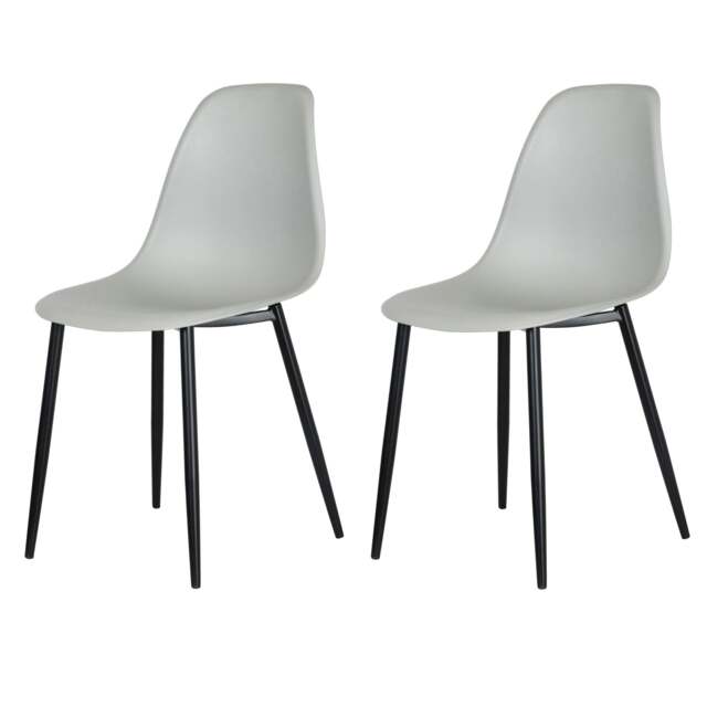 Rackhams Pair of Aspen Curve Modern Dining Chairs - Grey - image 1