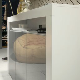Rackhams Sideboard 155cm – White Matt Body and Grey High Gloss Doors - 155 cm -  MDF/Chipboard - 1 - thumbnail 4