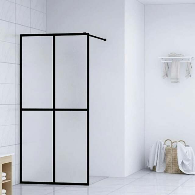 Rackhams Walk-in Shower Screen Frosted Tempered Glass 90x195 cm