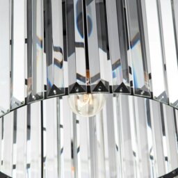 Rackhams Modern Chic Matte Black and Clear Crystal Glass Flush Ceiling Light Fitting - thumbnail 4