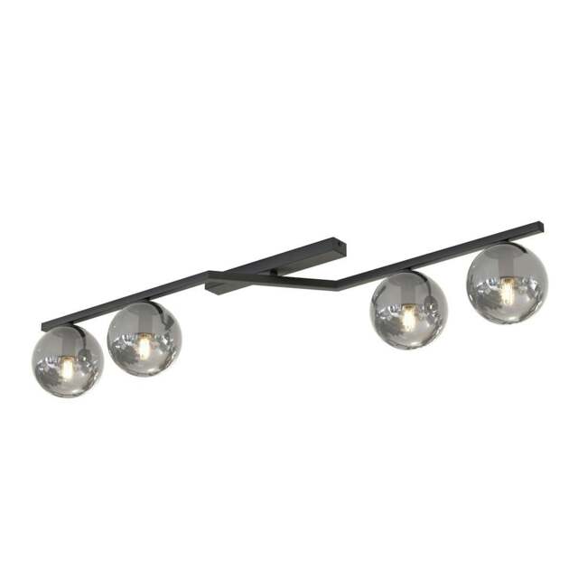 Rackhams NATON Ceiling lamp 4 x E14 Black with Graphite Shade - image 1