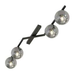 Rackhams NATON Ceiling lamp 4 x E14 Black with Graphite Shade - thumbnail 2